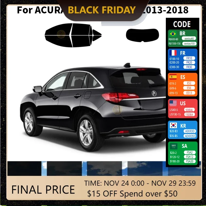 

Precut nanoceramics car UV Window Tint Kit Automotive Window Film For ACURA RDX 4 DR SUV 2013-2018