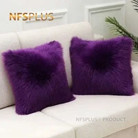 decorative throw pillow cover plush sofa cushion case 43x43cm velvet black white red green purple grey pillowcase for home car
