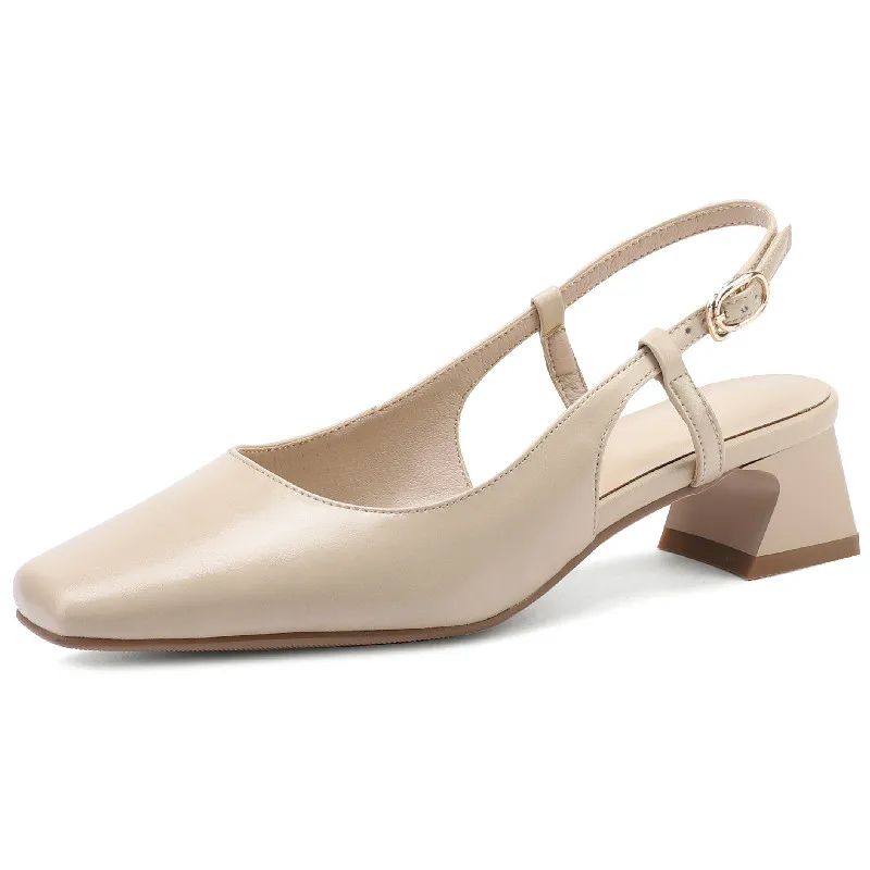 

Сандалии Dilalula женские из натуральной кожи, босоножки на толстом каблуке с квадратным носком, Офисная лаконичная обувь для зрелых женщин, весна-лето