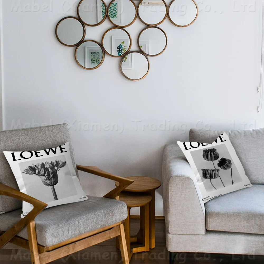 Современная черно-белая подушка с растениями подарок украшение для дома и офиса