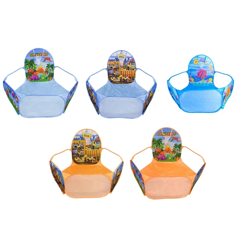 

Interactive Playpen Toy for Baby Foldable Tummy Time Playgouund Cartoon Ocean Ball Pit Portable Toddler Basketball Hoop