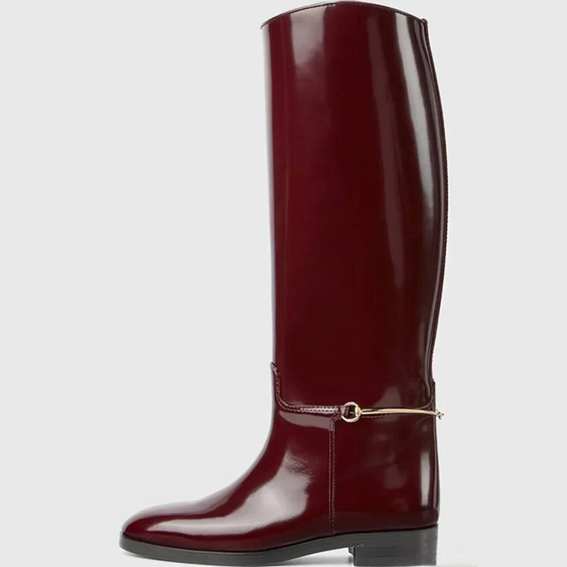 Новинка 2024 женские сапоги до колена на плоской подошве средней длины толстом