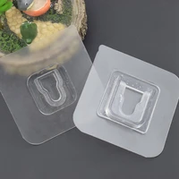 2pcs multifunctional double sided adhesive wall hooks hanger strong transparent suction cup wall holder for kitchen bathroom