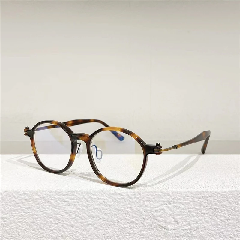 

RLT5883 Optical Eyeglasses For Men Women Retro Style Anti-Blue Light Lens Plate Plank Titanium Frame Glasses With Box