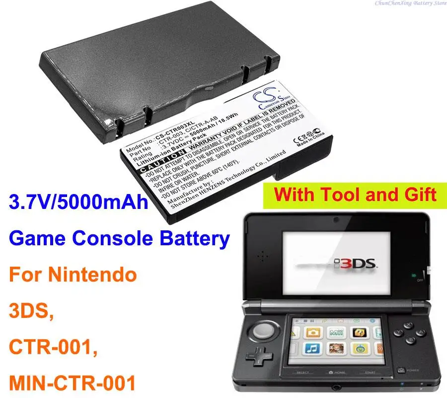 Cameron Sino 5000mAh Game Console Battery C/CTR-A-AB, CTR-003 for Nintendo 3DS, CTR-001, MIN-CTR-001