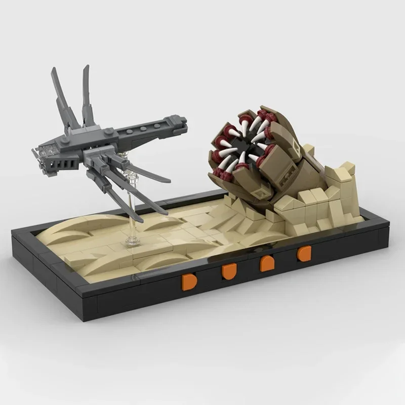 Звездная модель фильма Moc строительные кирпичи дюн песчаный червь атака диорама