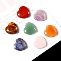 5pcs natural heart shaped quartz stone set mini 2cm healing 7 chakras reiki gemstone diy gift handmade jewelry mineral ornaments