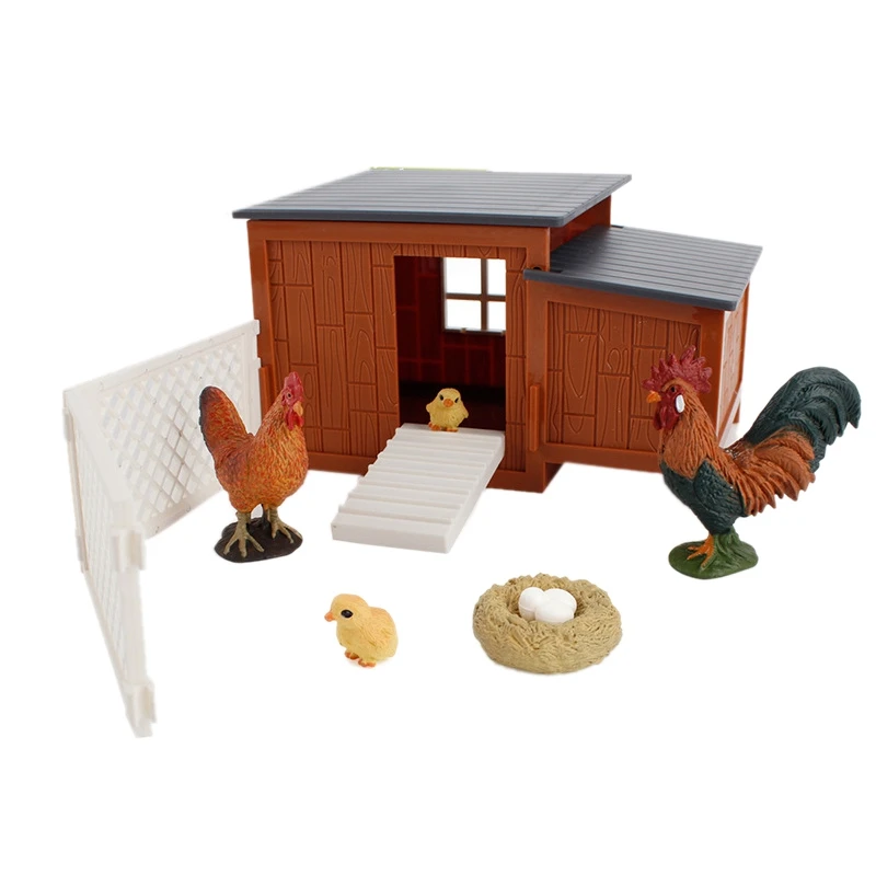 

Kids Educational Toys Set DIY Farm Ranch Scene Model Solid PVC Gift