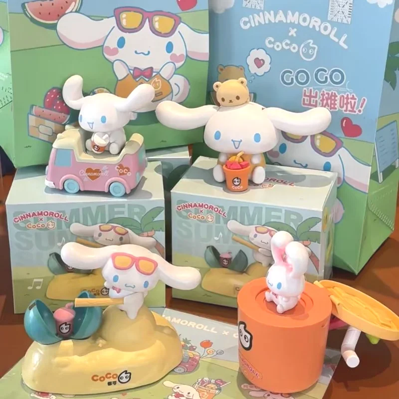 

Sanrio Cinnamoroll Kawaii Doll Creative Milk Tea Cup Model Ornament Collection Cartoon Anime Kids Cute Toy Valentine's Day Gift