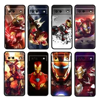 iron man marvel hero shockproof cover for google pixel 7 6 6a 5 4 5a 4a xl pro 5g soft silicone black phone case coque fundas