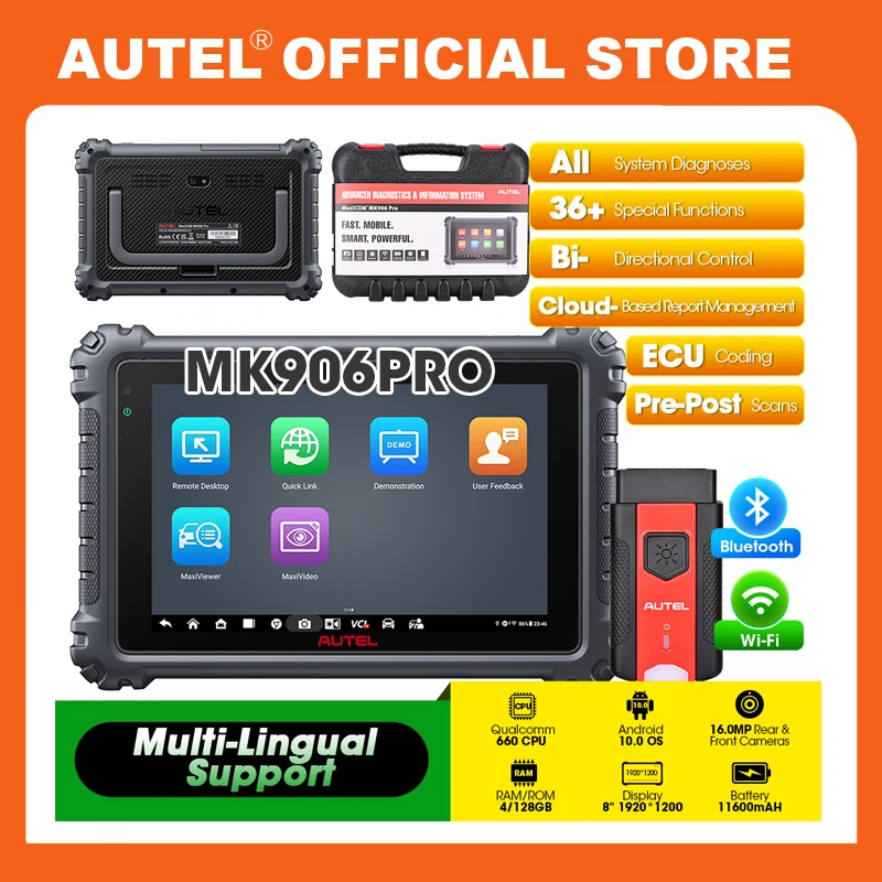 Autel MaxiCOM MK906PRO MK906 Pro диагностический сканер ECU кодирование диагностические инструменты OBD2 сканер обновленный MK906BT MS906