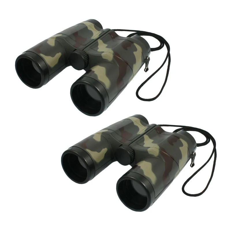 

2Pcs 4X 31Mm Lens Camouflage Pattern Binocular Telescope For Child + Neck Strap