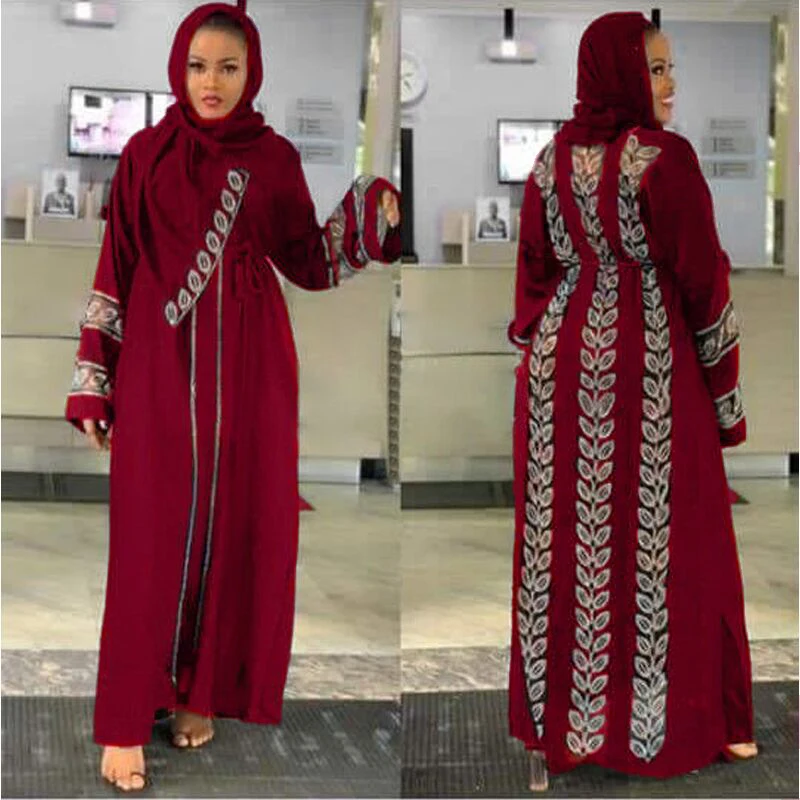 2022 Dubai Abayas For Women Caftan Marocain Muslim Modest Kimono Long Sleeve Loose Big Boubou Turkish Robe Diamond Evening Gowns