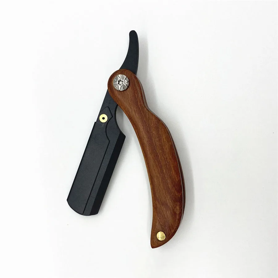 Мужская Компактная ручная мини-бритва с прямым краем из нержавеющей стали