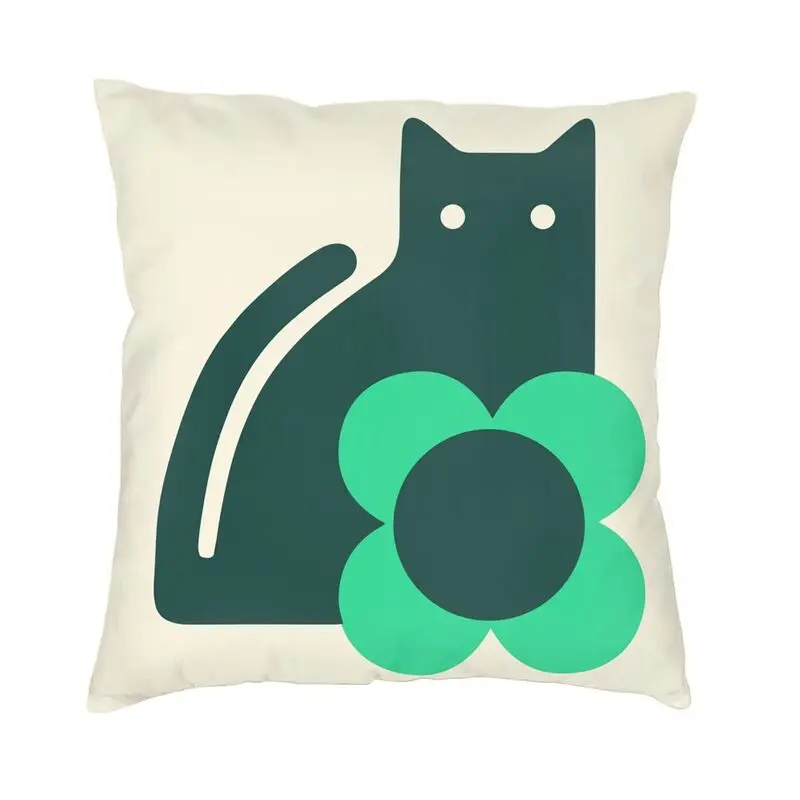 

Luxury Orla Kiely Cat Cushion Cover 45x45cm Polyester Scandinavian Pillow Case for Sofa Square Pillowcase Living Room Decoration