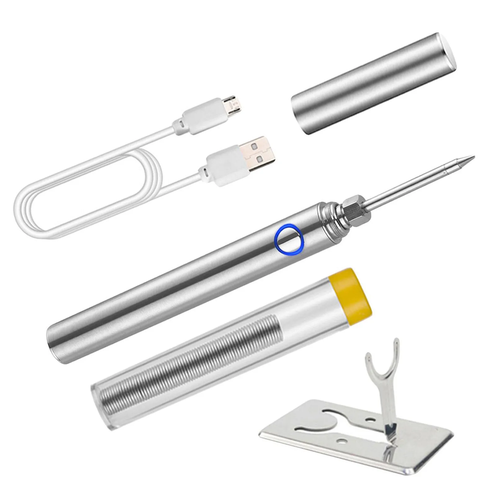 

Cordless Soldering Iron Kit 5V 15W Electronics Soldering Iron Kit Electrical Soldering Repair Tool Built-in 1100mAh Battery