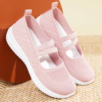 flat shoes women casual slip on footware spring summer breathable mesh comfortable walking mom ladies loafers zapatos de mujer
