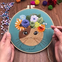 para pakketten kruissteek needle thread ornament cat embroidery sewing craft kits cross stitch kit embroidery hoop