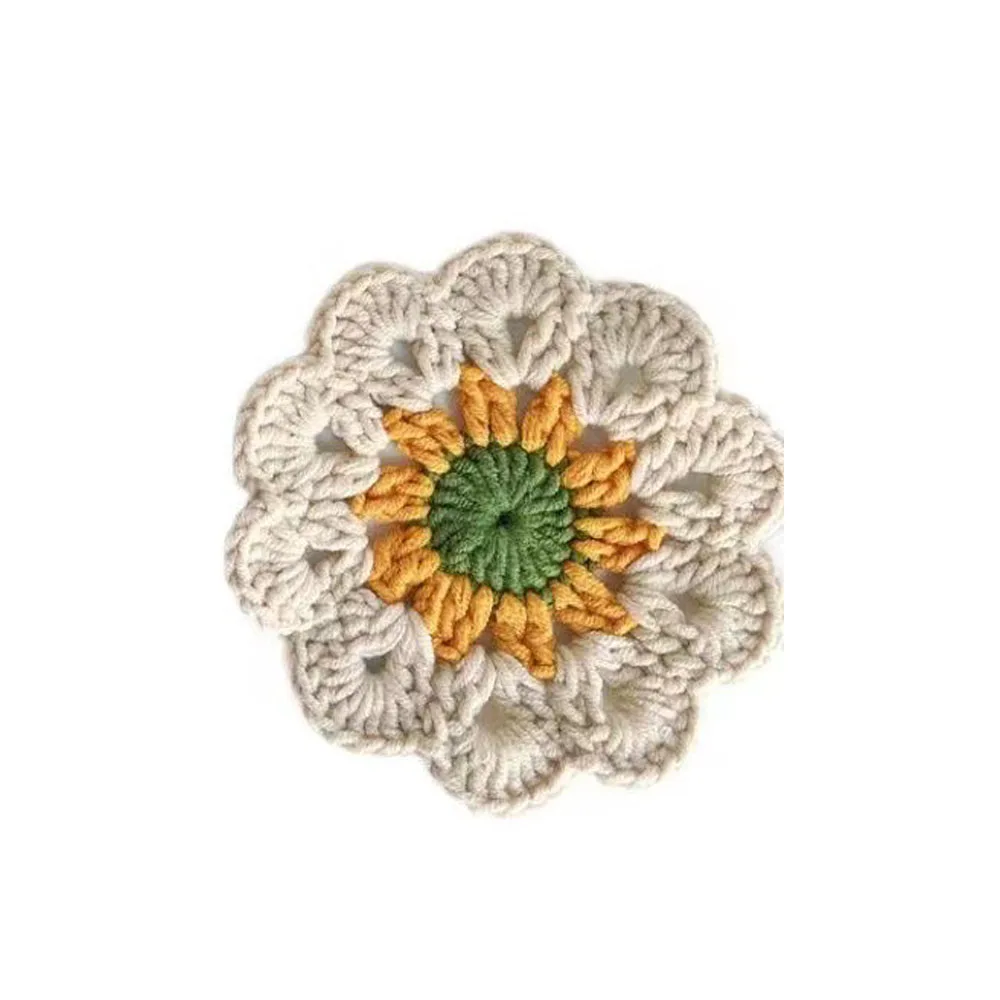 

Волнистые кружевные подставки, простые модные милые вязаные подставки с цветами, термоизоляционный коврик ручной работы, украшение стола, подставки для чашек