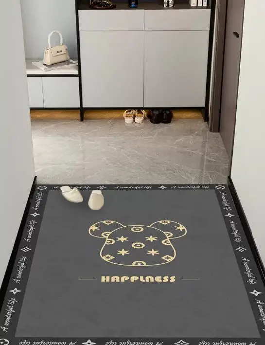 

Tide brand leather pvc violent bear doormat doormat doormat doormat antiskid and dirt resistant doormat can be cut and changed