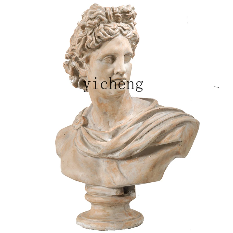 

XL Vintage Resin Apollo Head Sculpture Living Room Sample Room Hallway Home Decoration