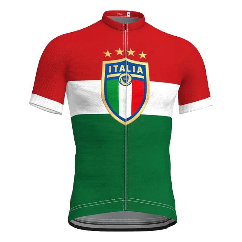 

Italy Jersey Cycling Short Sleeve Road Clothes Motocross Climbing Shirt MTB Bike Jacket Plenty Top Outwear Wear Uniform Straps