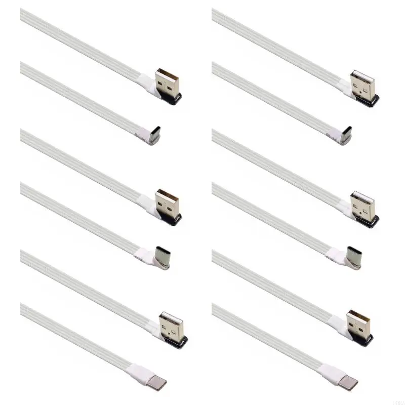 Фото CORA 6 вариантов длины USB Type C Кабель передачи данных Угловая вилка для ограниченного пространства №1