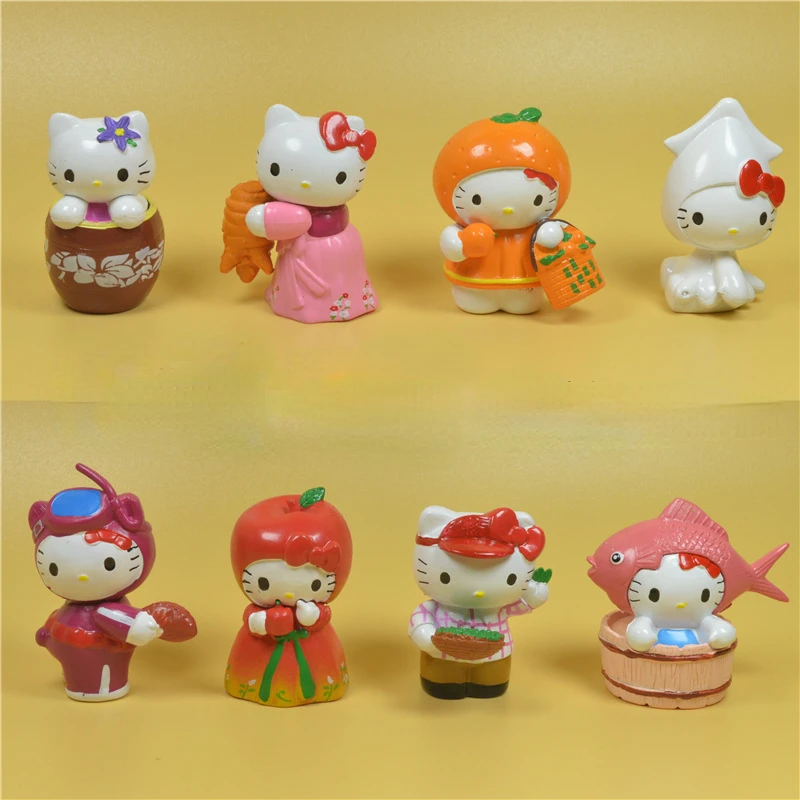 

Cute Sanrio Hello Kitty Kuromi Melody Cinnamoroll Accessories Cartoon Action Figures DIY Cake Decorate Toys Gifts for Kids