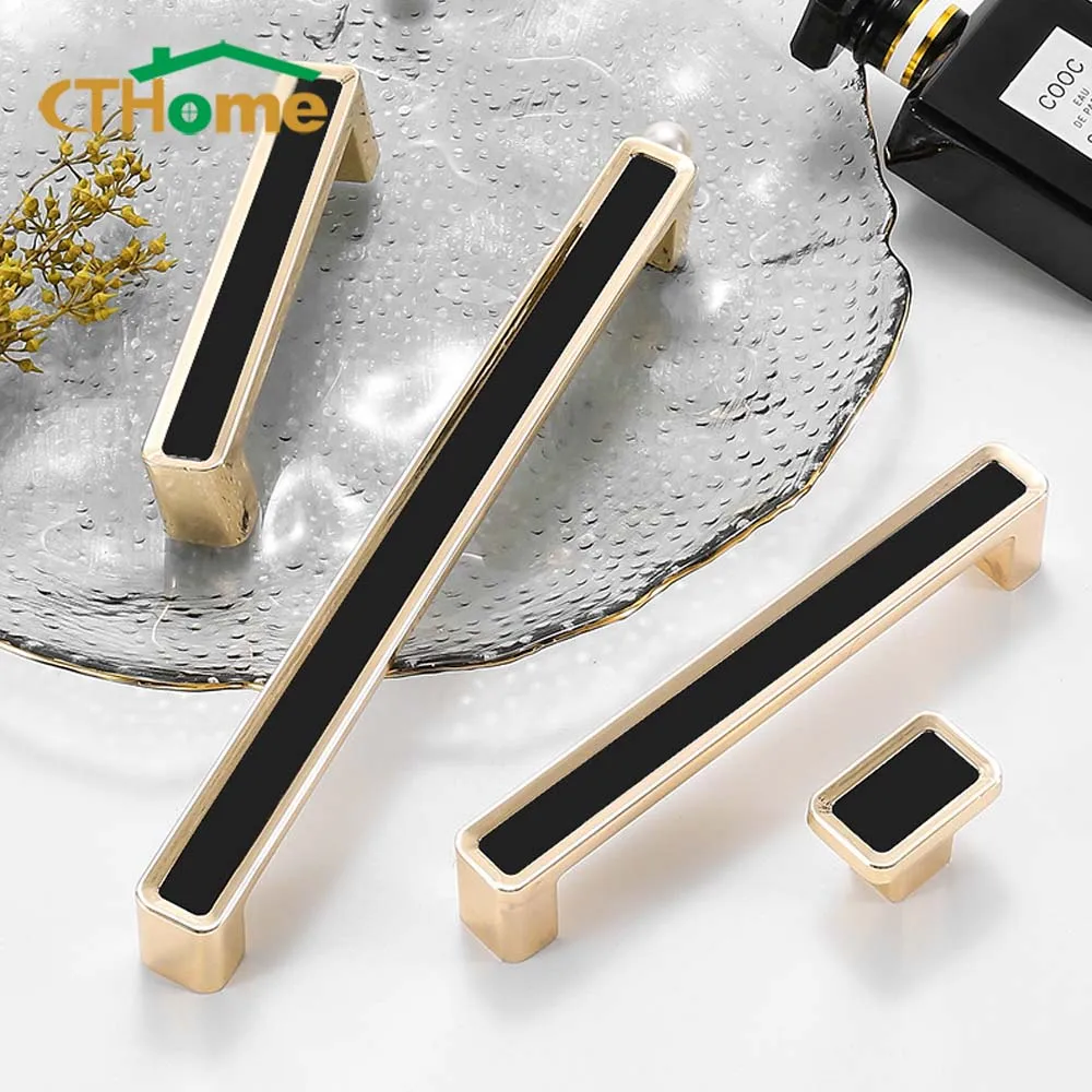 

1PCS Zinc Alloy Door Handle Golden Black Single-hole Long Interior Vintage Cupboard for Drawer Furniture Wardrobe Hardware Pulls