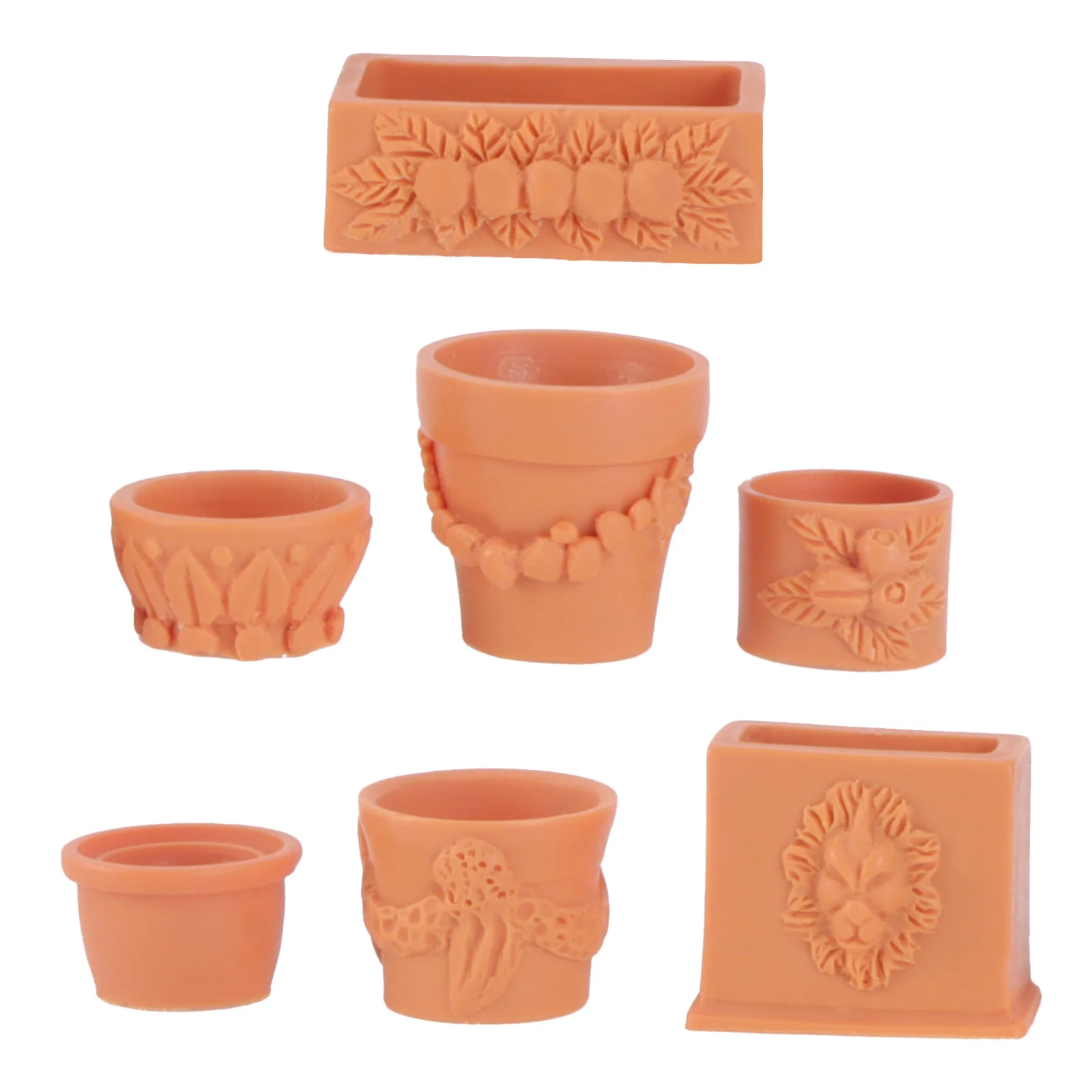 

7 Pcs Toys Simulation Flower Pot Miniature Ornament Planter Model Flowerpot Ornaments Child