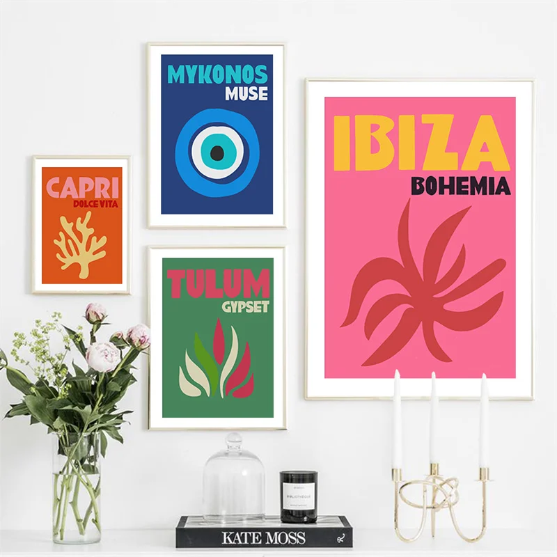 

Vintage Abstract Circle Plant Posters And Prints Coral Canvas Painting Living Room Bedroom Home Decoration Wall Art Picture Gift