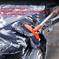 car wash mop double head rotating three section telescopic long handle soft fur roof window household cleaning auto accessories