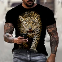 2022 fashion men%e2%80%99s shirt round neck t shirt 3d printing animal tiger leopard ferocious fashion trend summer new style oversize