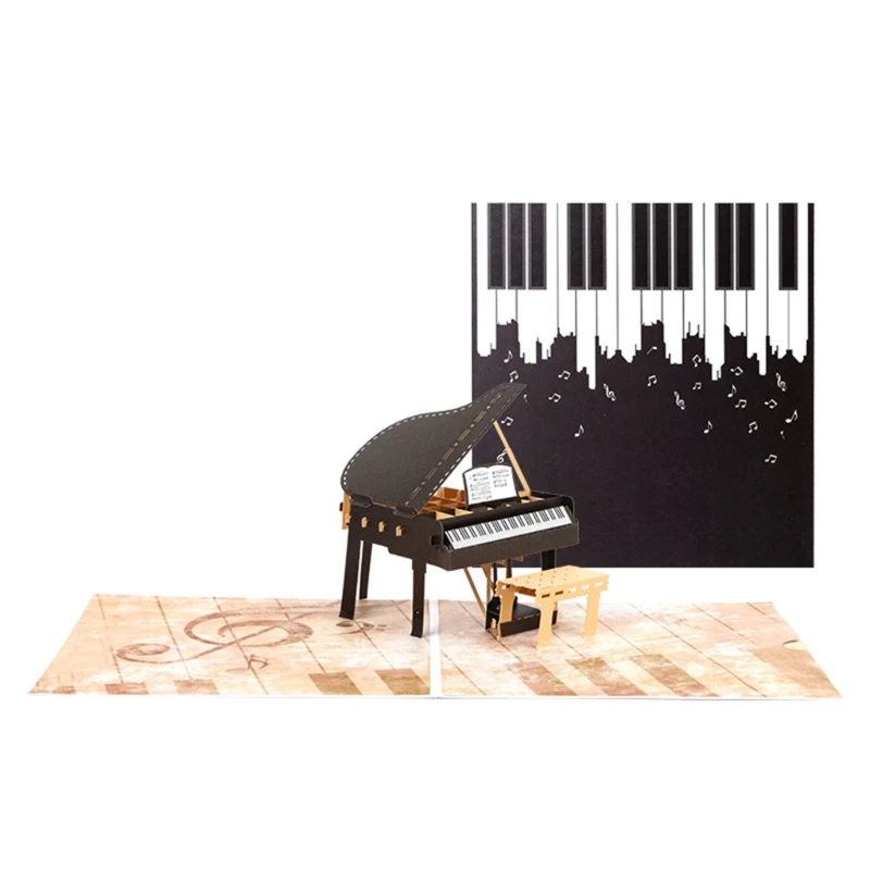 

3D Pop-Up Card Piano Greeting Cards with Envelope Note Card for All Occasions