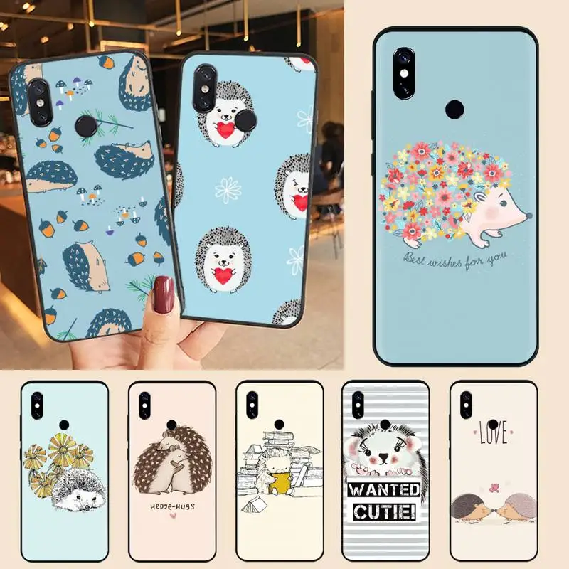 

cute hedgehog hug Phone Case For Xiaomi Redmi note 7 8 9 11 i t s 10 A poco f3 x3 E pro lite funda shell