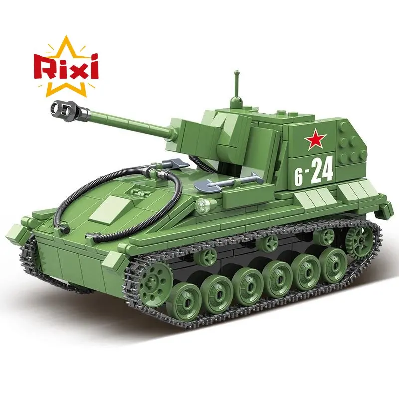 

601pcs WW2 Military Building Blocks Soviet SU-76M Tank Model With Soldier Army Weapon Bricks MOC DIY Toys Gifts for Children Boy