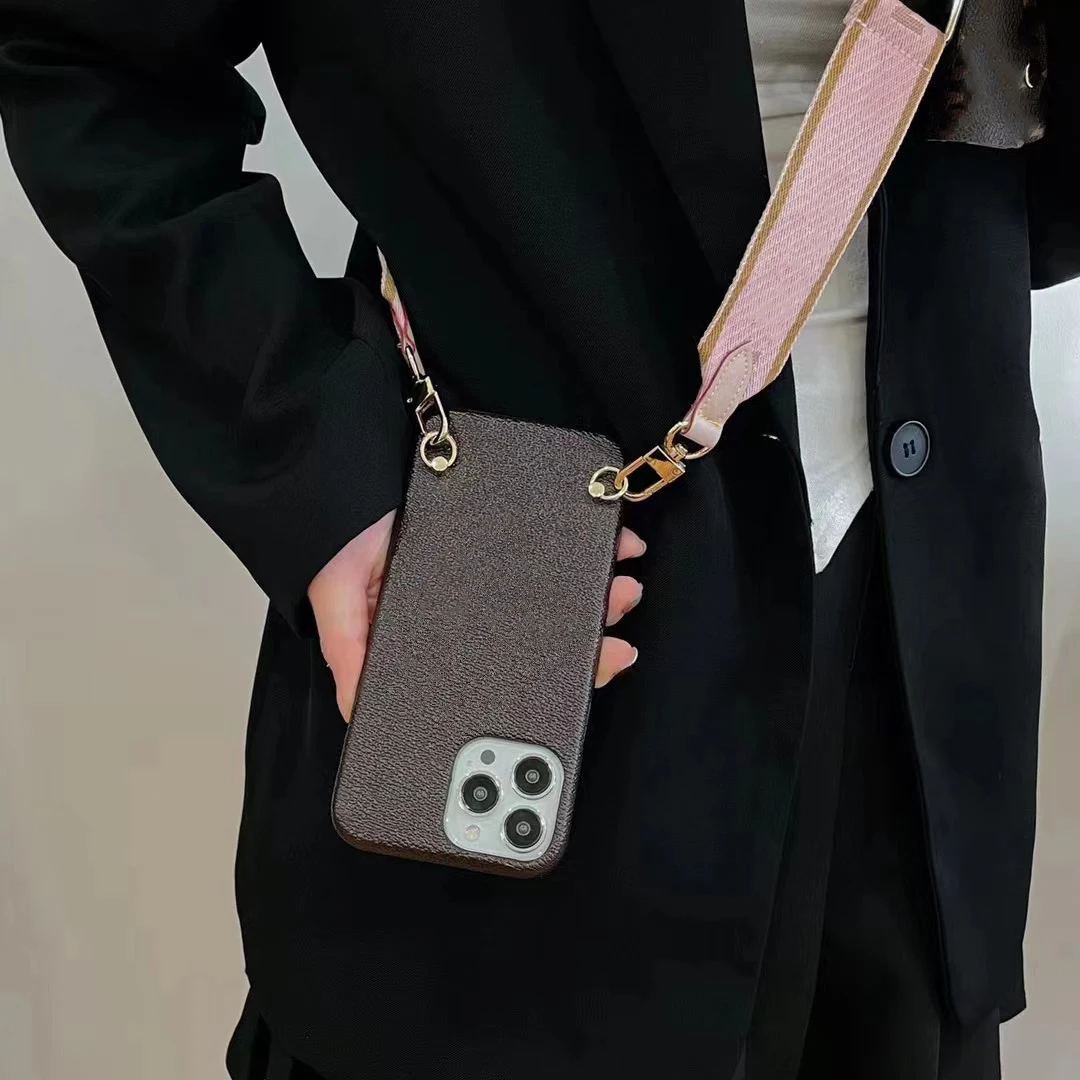 

2022 AAA + Новый роскошный чехол с ремешком через плечо для iPhone 13 12 11 Pro Max дизайнерские аксессуары подарочный чехол фирменный дизайн