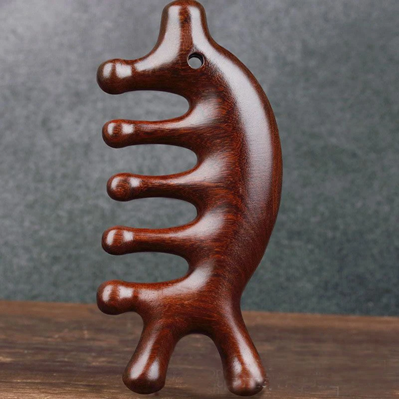 1 шт. массажная расческа для кровообращения из сандалового дерева меридиан кожи