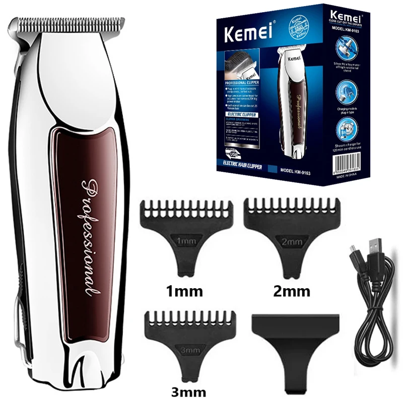 Kemei المهنية آلة قص الشعر المتقلب للرجال قابلة للشحن حلاقة مقص الشعر اللاسلكي ماكينة حلاقة كهربائية اللحية الحلاق