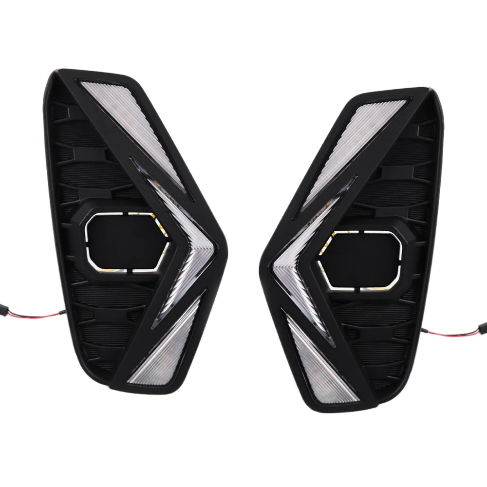 

1 Pair Car LED DRL Fog Light Daytime Running Light with Turn Signal Corner Light for Nissan NAVARA NP300 2020