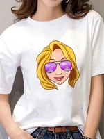 t shirt women disney summer trendy new products wearing sunglasses series t shirt print castle sunglasses rapunzel princess
