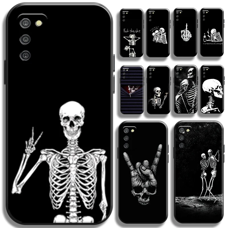 

Funny Human Skeleton Skull Phone Case For Samsung Galaxy A03 A03S Cover TPU Soft Funda Carcasa Back Shockproof