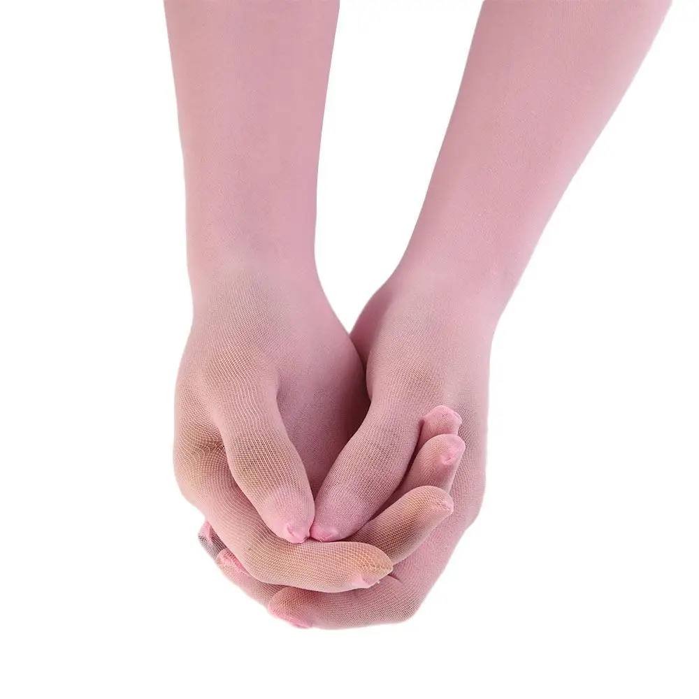 

Solid Color Women Anti-UV Sunscreen Seamless Transparent Long Gloves Ultra-Thin Mittens Over Elbow Length