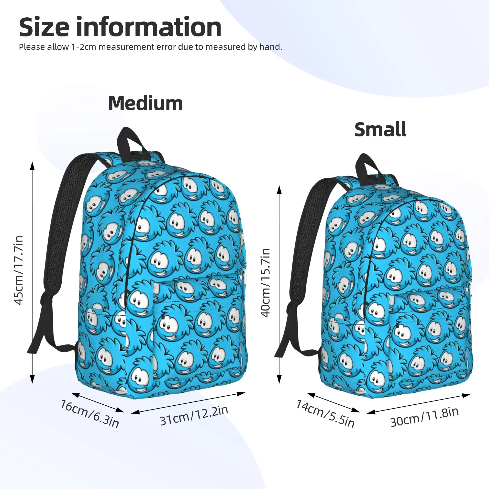 Фото Модный рюкзак Club Penguin Blue Puffle, модный рюкзак для работы и учебы, для мужчин и женщин, холщовые сумки для ноутбуков №4