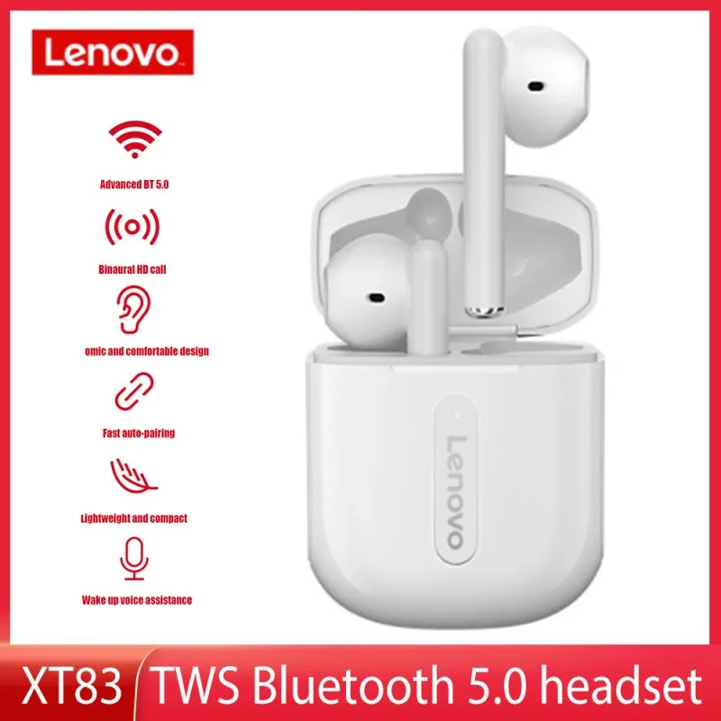 

2022 New Original Lenovo XT83 Bluetooth 5.0 TWS Wireless Earphones Earbuds Headset HIFI Low Latency (Black，white)