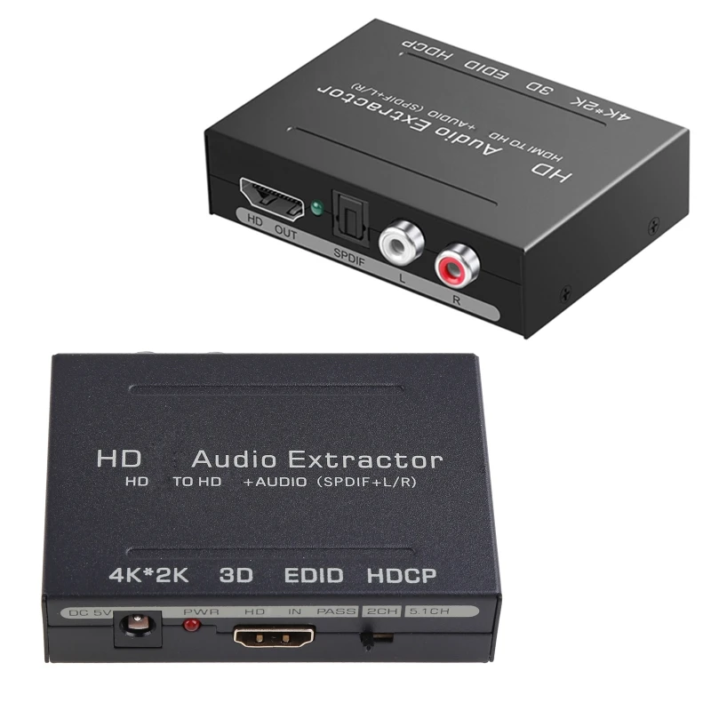 

Экстрактор с оптическим 5,1 каналом SPDIF + RCA L/R 4K сплиттер преобразователь T3EB