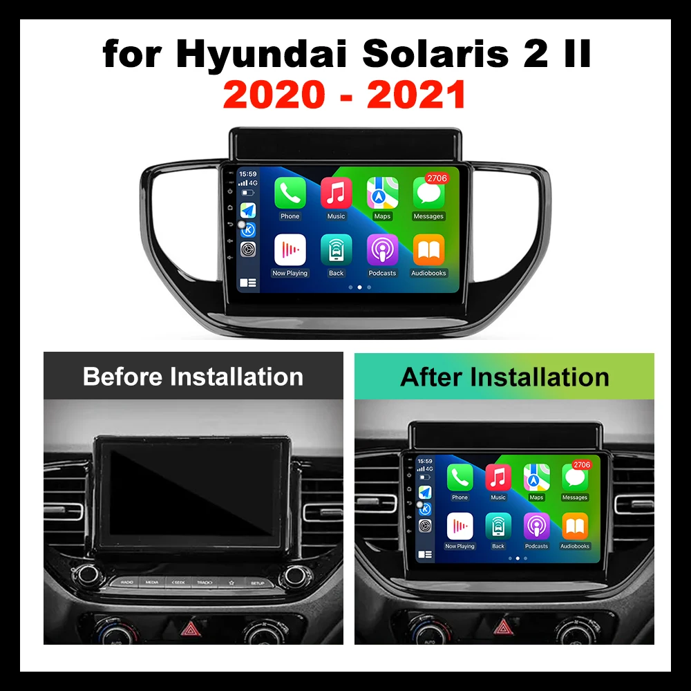 Hyundai Solaris 2 II 2020-2021 9 Футов Автомобильный Мультимедийный Радиоприемник Видеоплеер