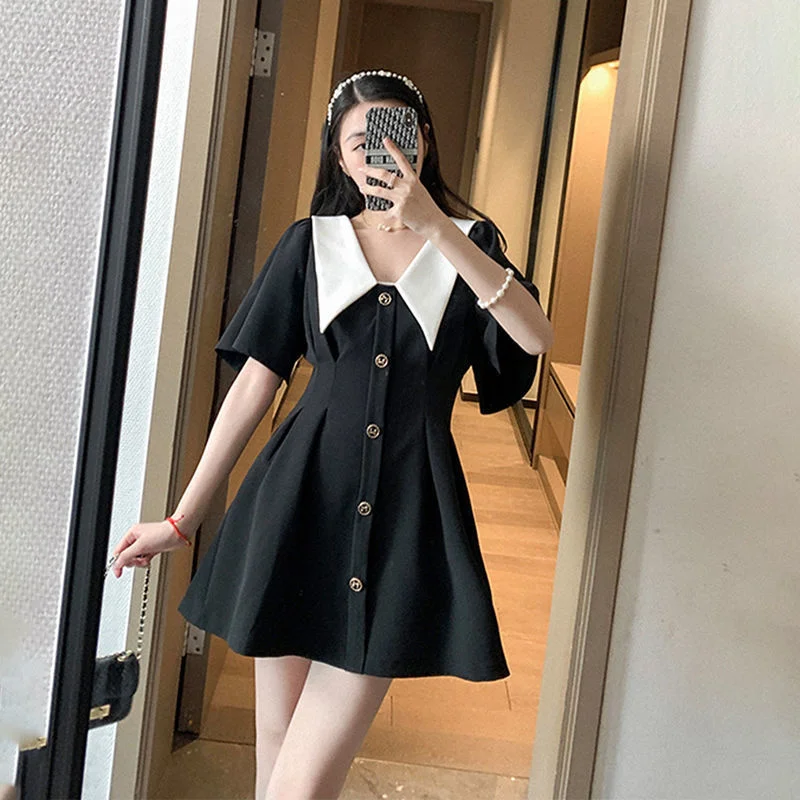 2022 летнее повседневное ТРАПЕЦИЕВИДНОЕ женское мини-платье с коротким рукавом