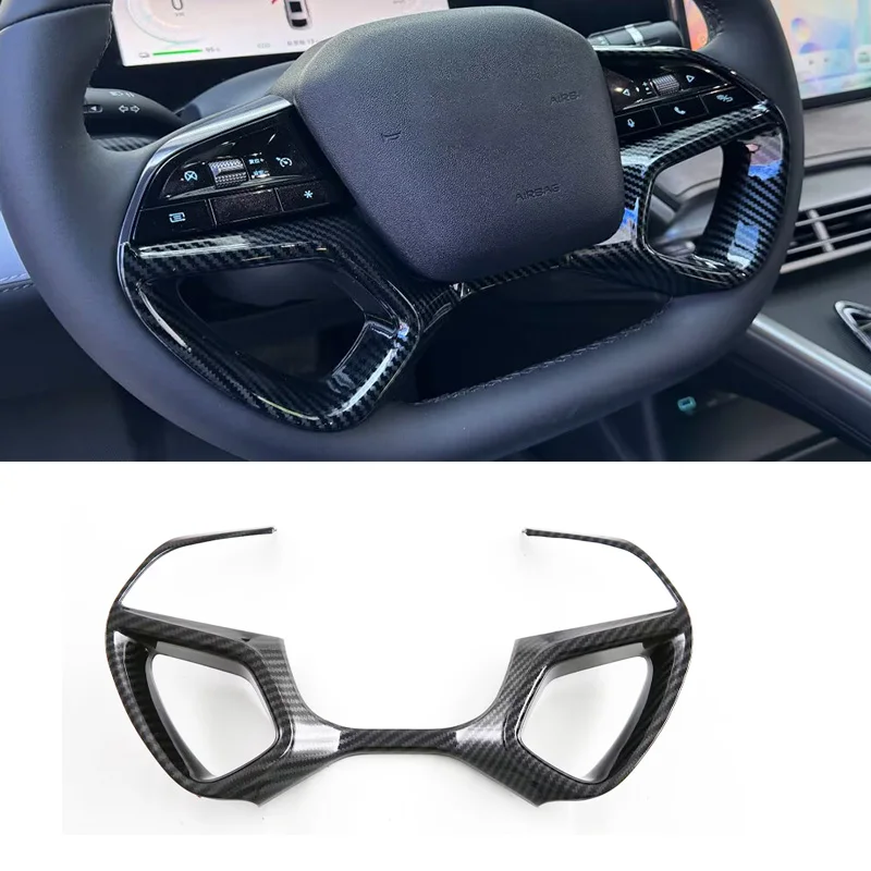 

LHD RHD для BYD Sealion 7 Sea lion 07 EV 2024 2025 Автомобильная накладка на руль, украшение из углеродного волокна, ABS, накладка на руль