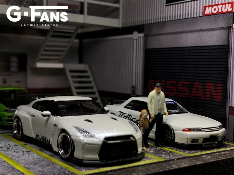 Диорама в сборе G-fans 1:64 Nissan JDM залив светодиодный светильник Риком двухъярусный